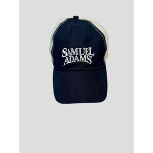 SAMUEL ADAMS For The Love Of Beer Navy Blue White Mesh Adjustable Trucker  Hat